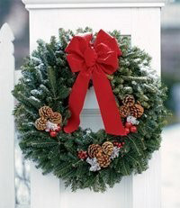 xmas wreath w bow